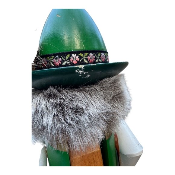 Vtg Steinbach Wooden Bavarian Huntsman Nutcracker W/Green Hat & Gray Beard 15" - Picture 8 of 15